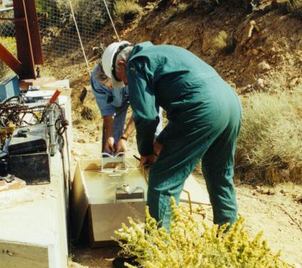 [Assembling an antenna panel on the ground]