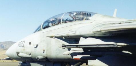 [Crew of an F-14 waving]