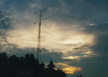 [VHF antenna at sunset]