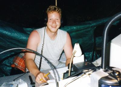 [N2JDQ operating in a VHF contest.]